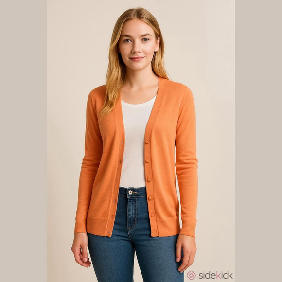 Mossimo Supply Co. Sweaters - Women's Mossimo Orange Cardigan Size S